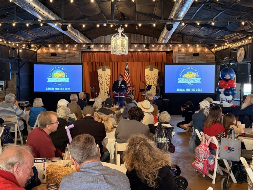 A full Silver Spur Saloon during a corporate annual meeting